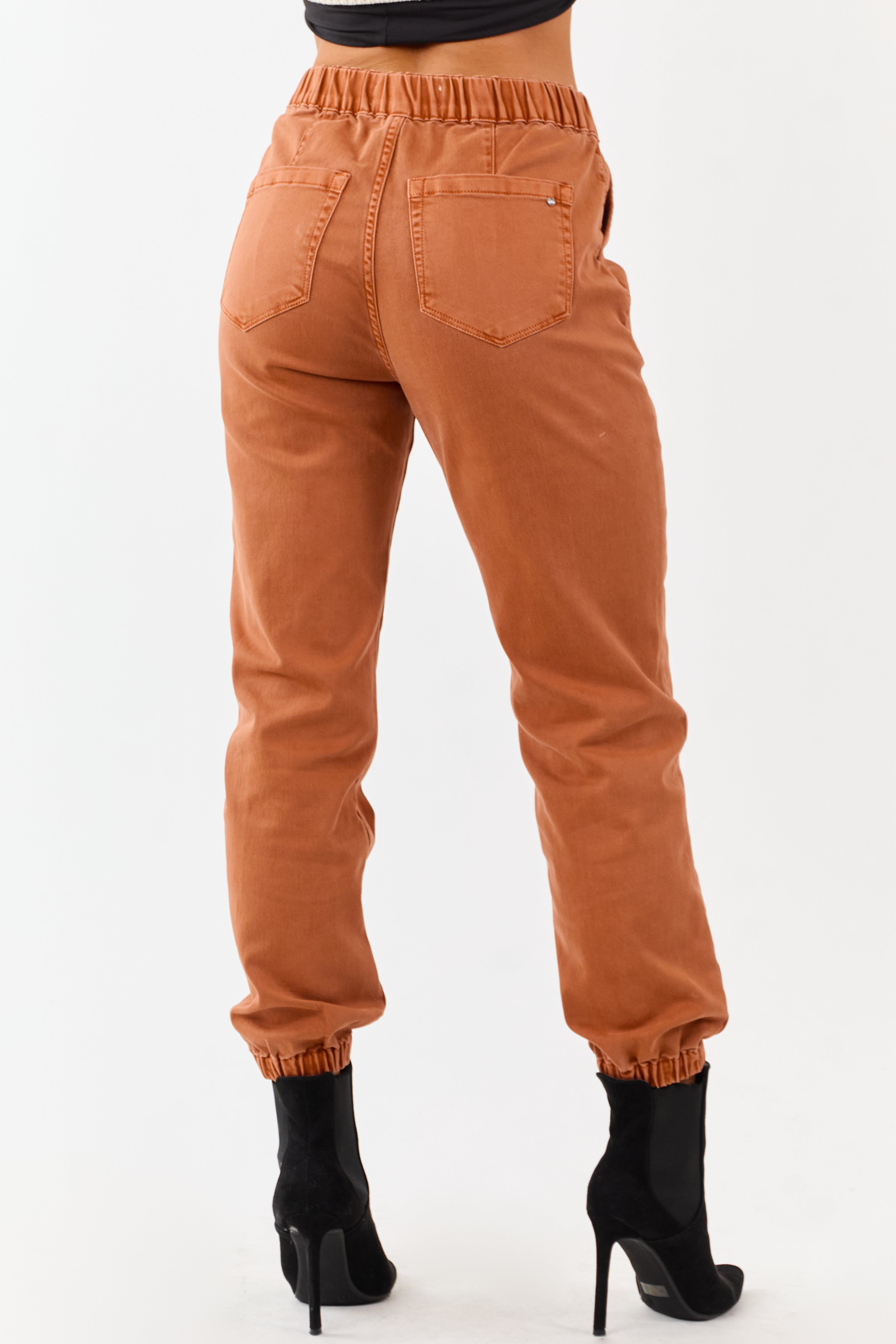 Mica Denim Pumpkin Spice Cropped Jogger Jeans