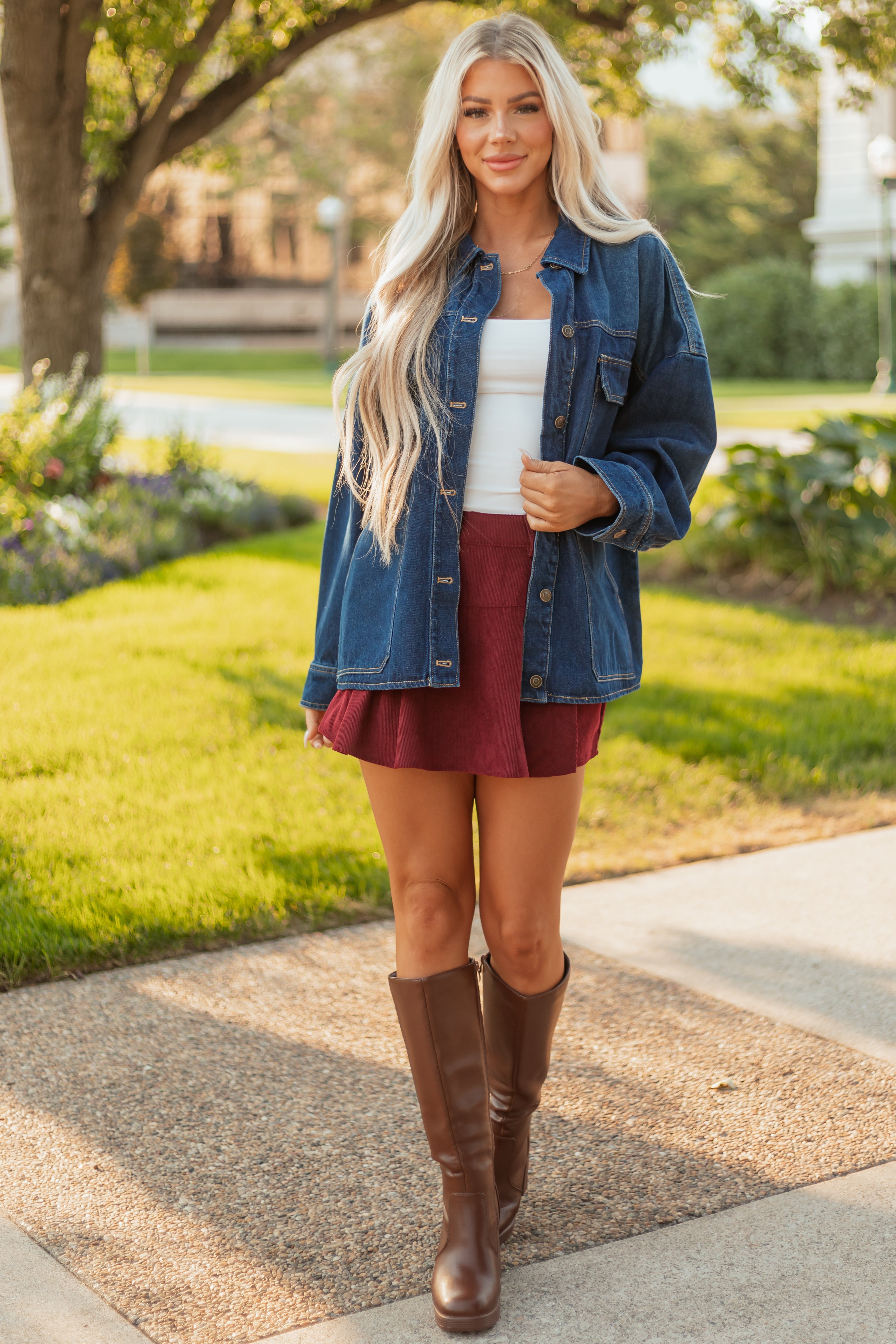 Dark Wash Button Down Relaxed Denim Jacket
