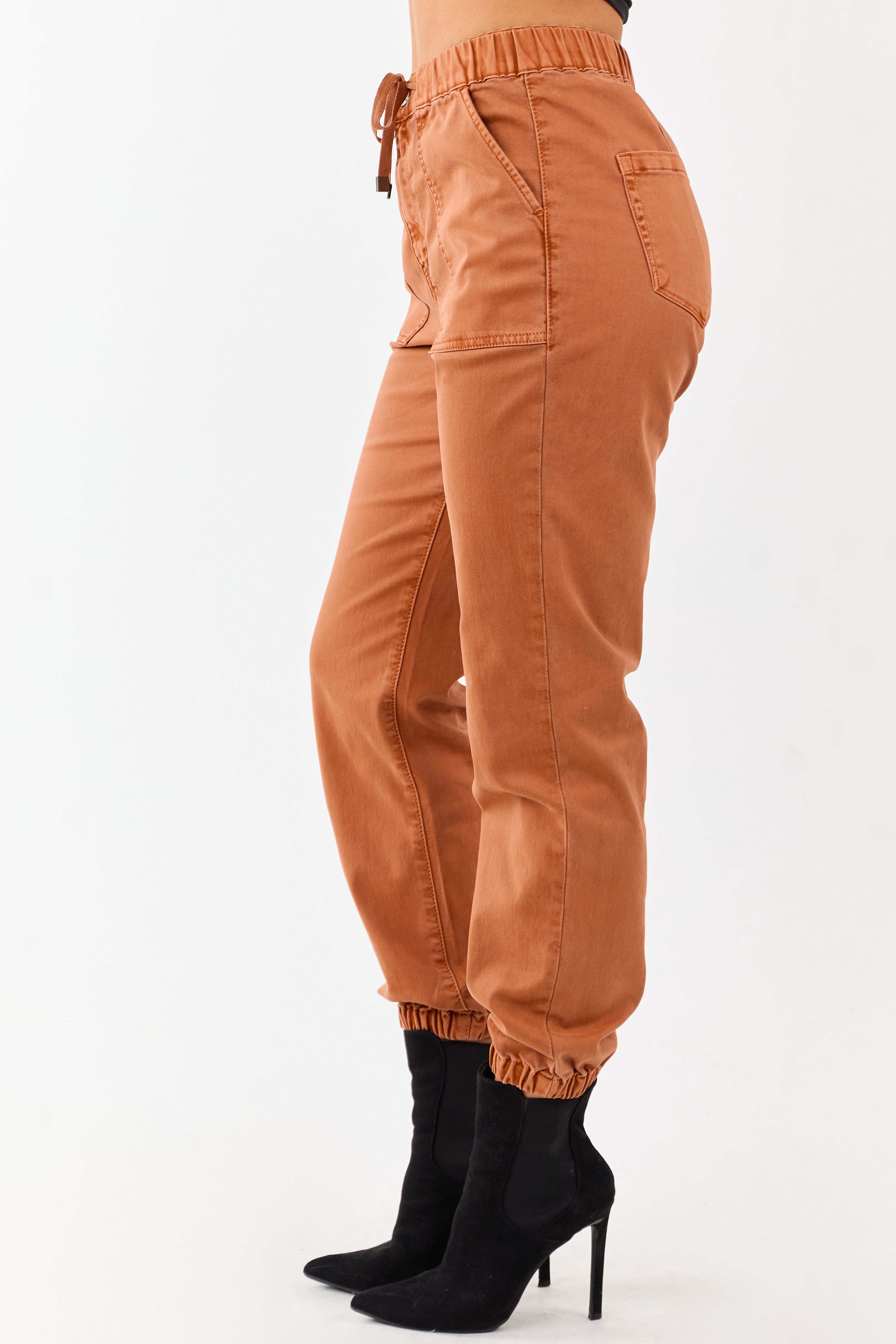 Mica Denim Pumpkin Spice Cropped Jogger Jeans